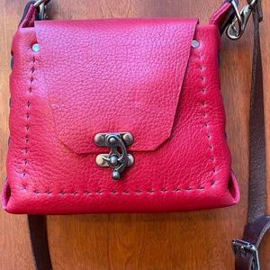 Red Leather Shoulder Bag
